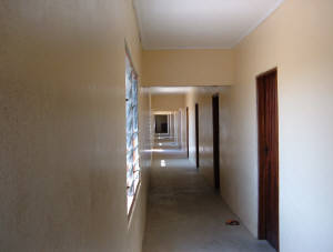 Click for full size image of dorm hallway